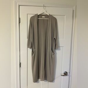 Wilfred Free taupe open-front knit sweater